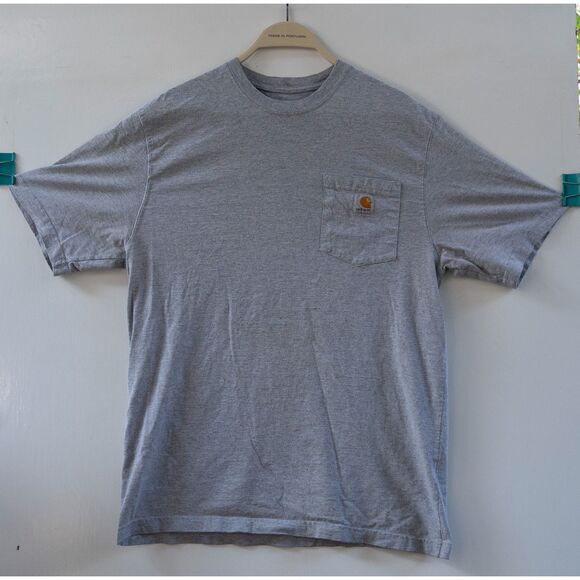 Carhartt T-Shirt Men's Gray Pocket Crew Short Sleeves Original Fit Size M - Picture 1 of 9